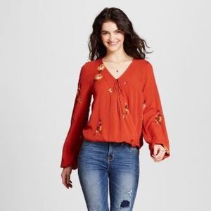 Boho Floral Wrap Top